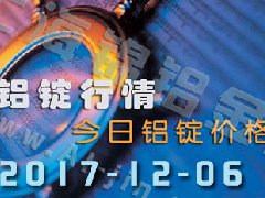 鋁錠行情：12月6日長江各地區鋁錠價格市場行情